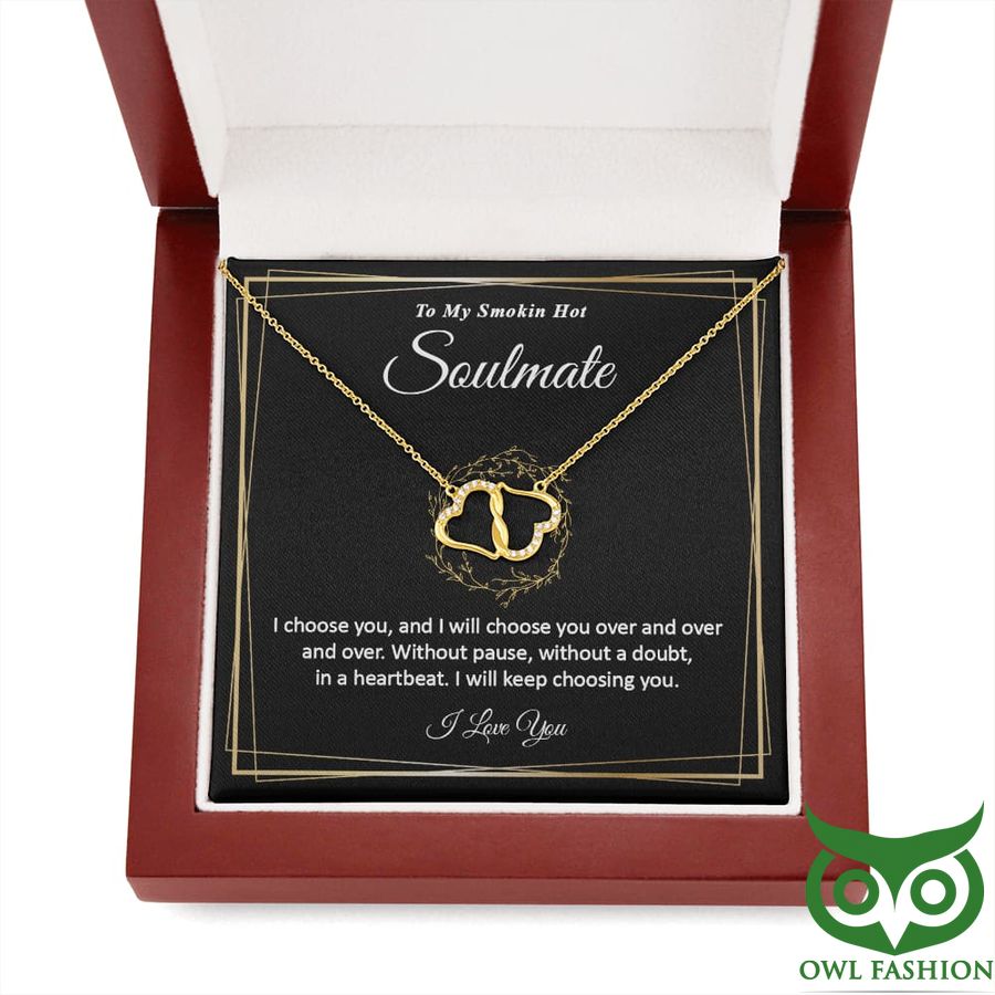 Smokin Hot Soulmate Diamond Gold Heart Necklace Valentine Gift