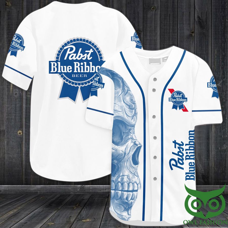 Pabst blue ribbon skull Baseball Jersey Shirt
