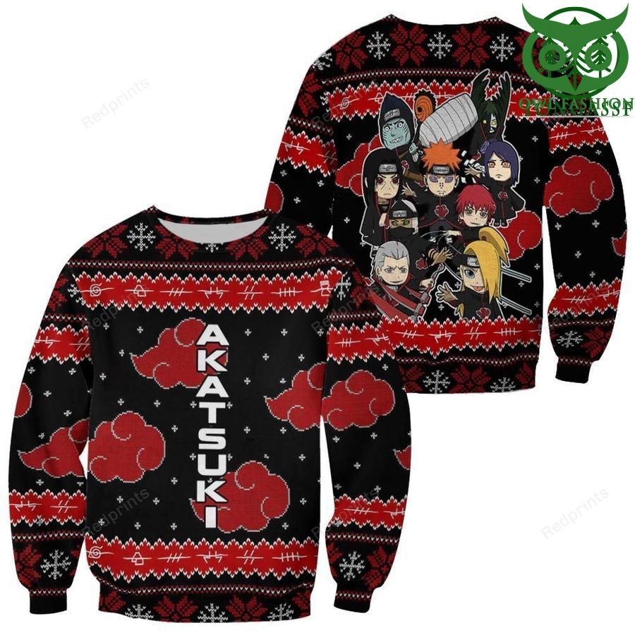 Akatsuki Ugly Christmas Sweater and Hoodie Naruto Anime Xmas Gift Custom Clothes