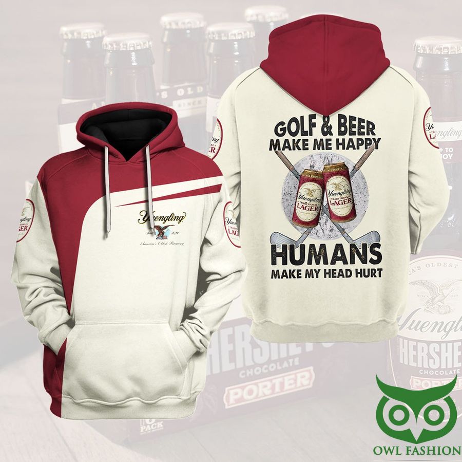 Yuengling Beer Golf&Beer Make Me Happy 3D Hoodie