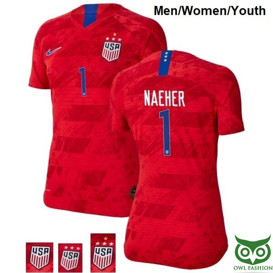 Alyssa Naeher Away Red Champions No 1 Soccer Jersey