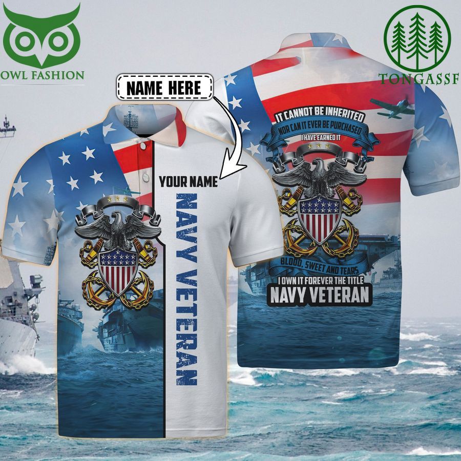 74 Navi soldier Veteran Personalized Name 3D Polo Shirt