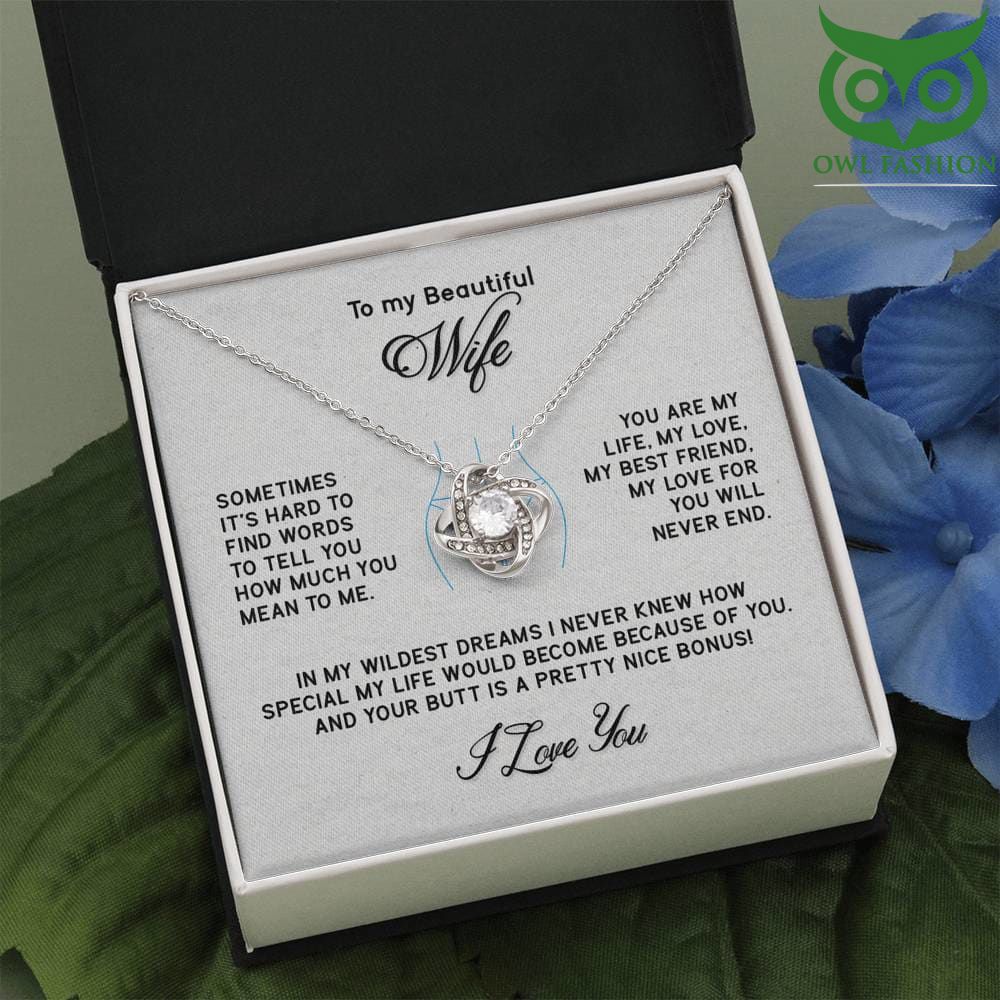 107 I love you my beautiful wife crystal love cross necklace silvering for Valentine anniversary