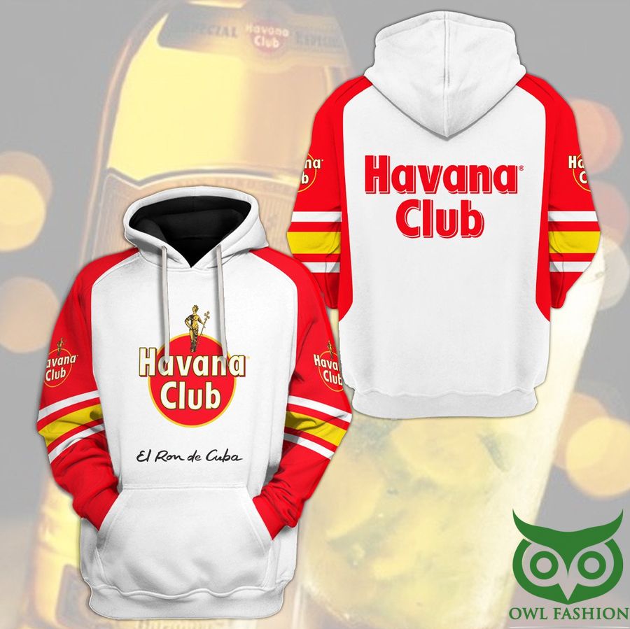 Havana Club El Ron de Cuba White Yellow Red 3D Hoodie