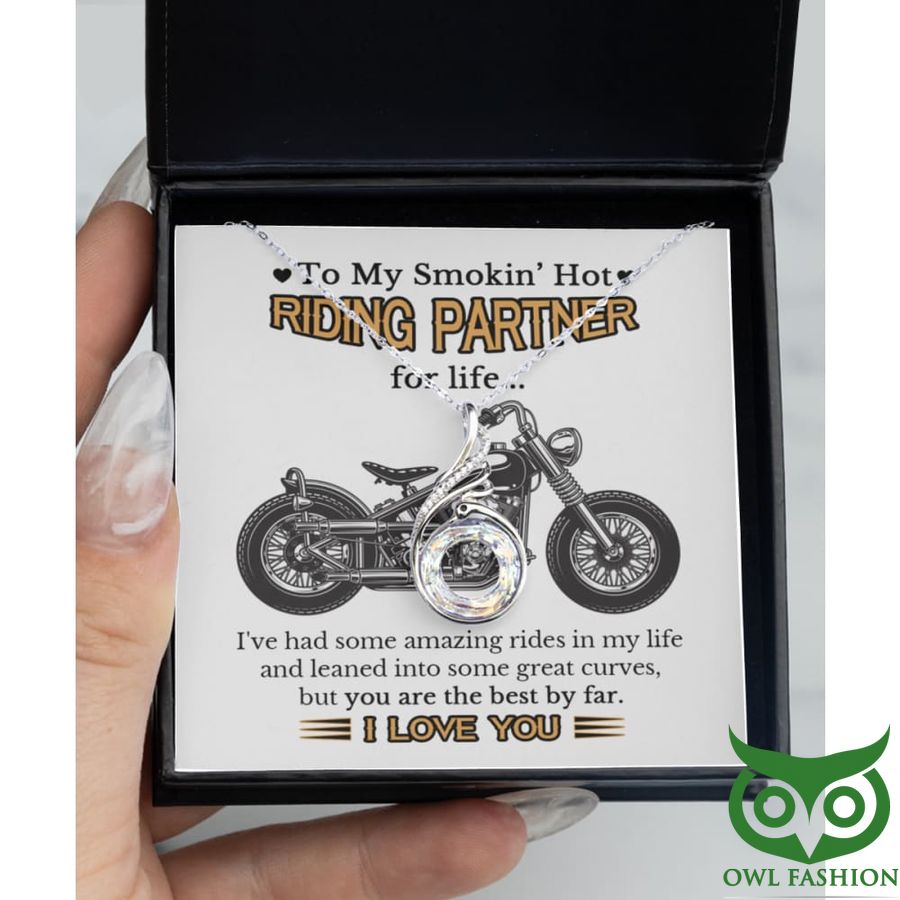 To My Smokin Hot Riding Partner For Life Motorbike Picture Necklace Valentine Gift