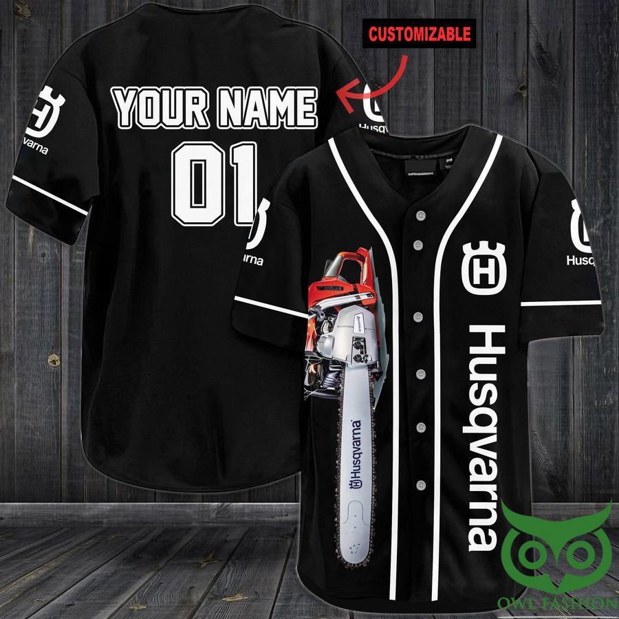 Custom Name Number Husqvarna black version Motorcycles Baseball Jersey Shirt
