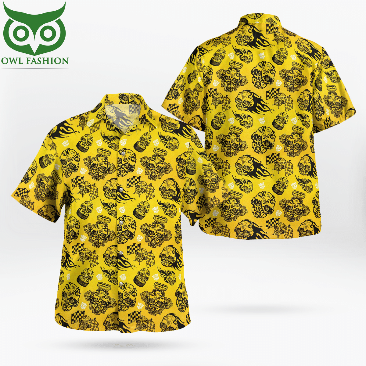 Transformers Bumblebee pattern Hawaiian Shirt Summer Shirt