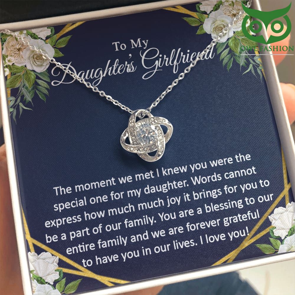 To Daughter's Girlfriend the special one Love knot Silver Valentine Necklace