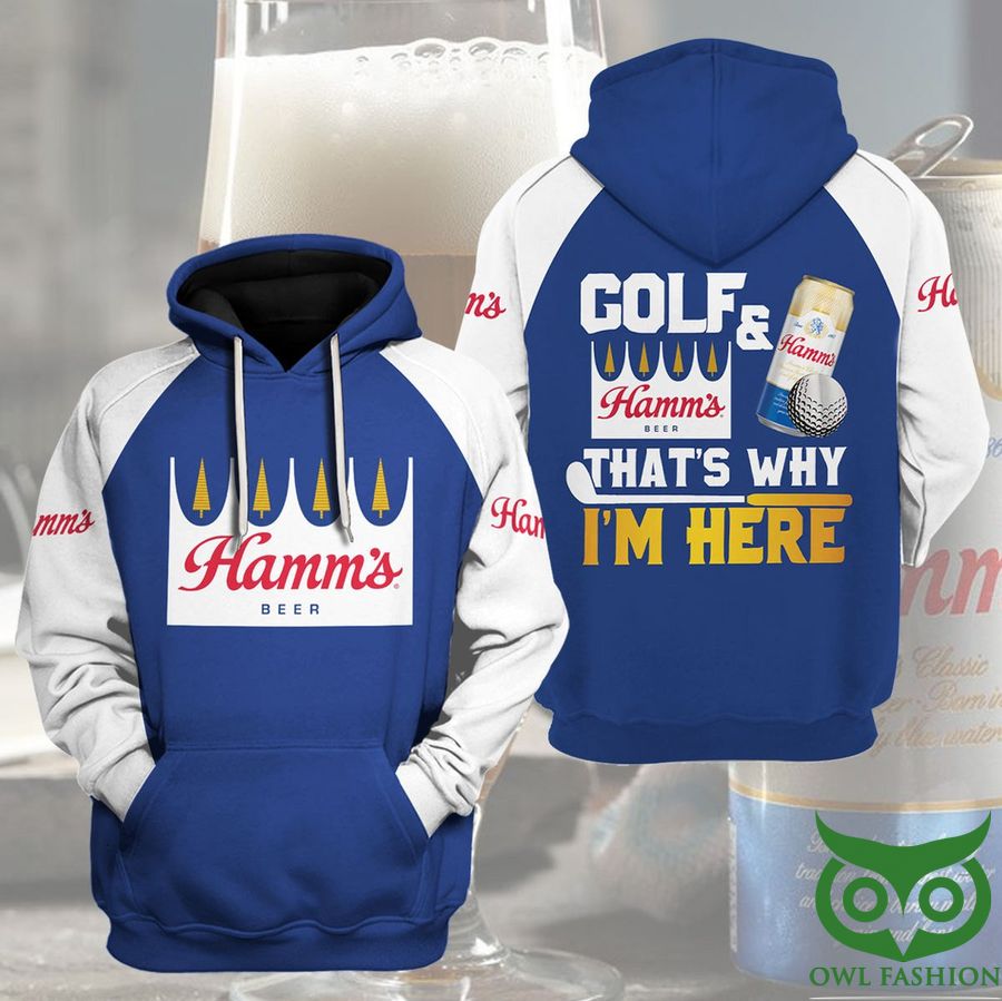 Hamms' Beer Logo and Golf Ball Quotes 3D Hoodie