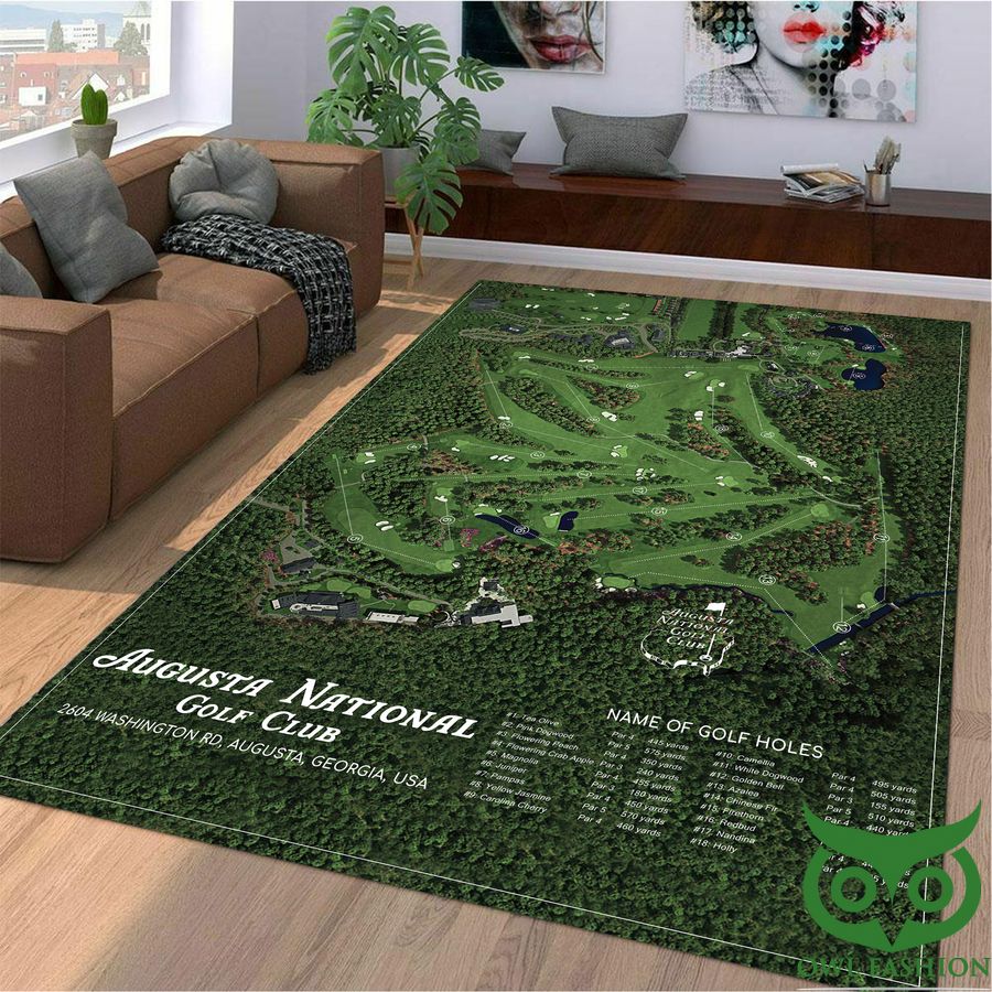 7 Augusta National Golf Satellite Map 3D Full Printing Carpet Rug