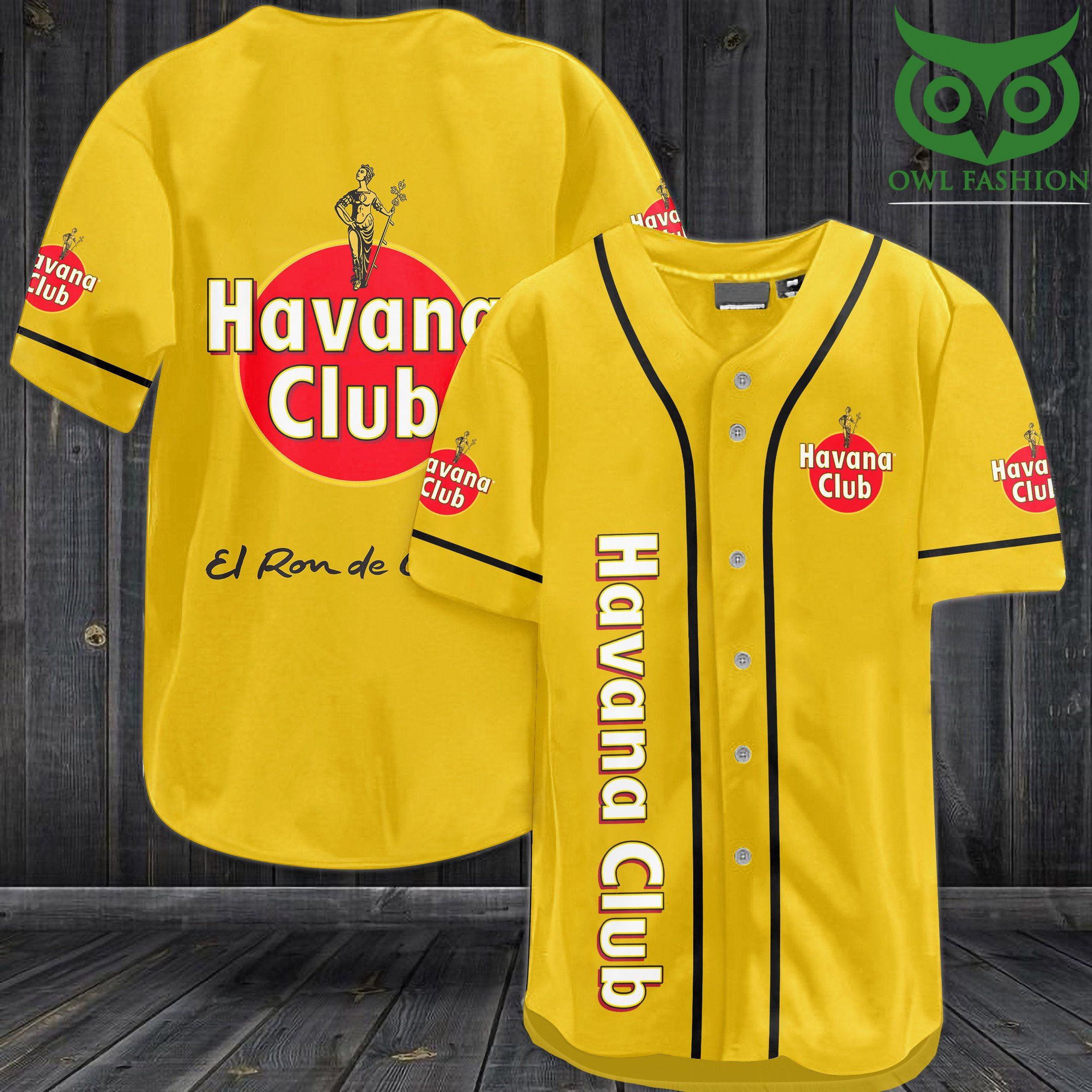 Havana Club Yellow Baseball Jersey Shirt
