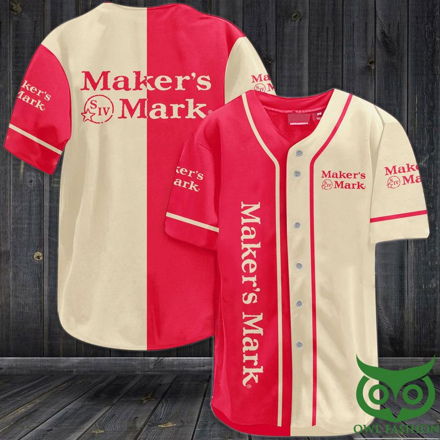 Maker's Mark Whiskey Baseball Jersey Shirt