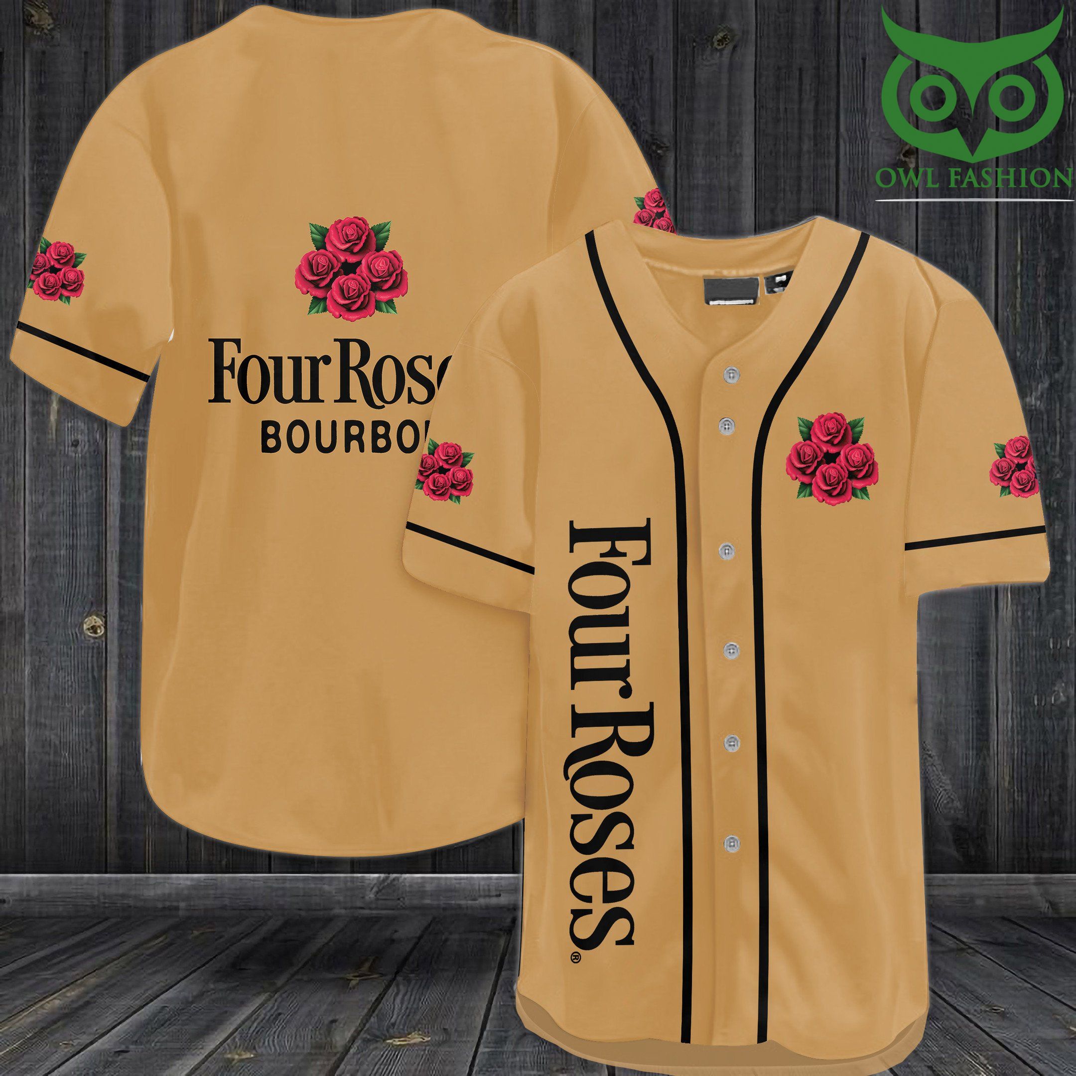 Four Roses Bourbon Baseball Jersey Shirt
