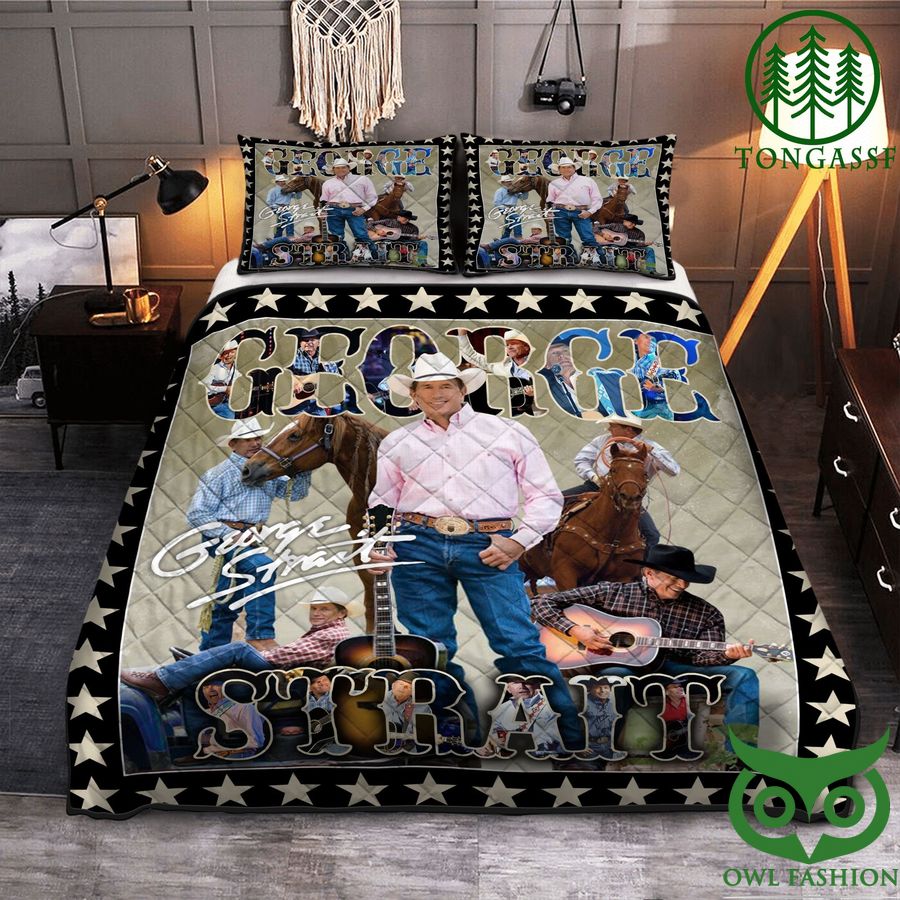 George Strait Guitarist King of Country Quilt Bedding Set
