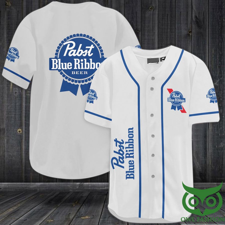 Pabst Blue Ribbon Beer Logo Baseball Jersey Shirt