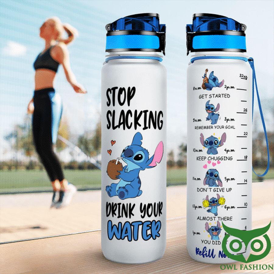 Stitch Stop Slacking Drink your water tracker bottle