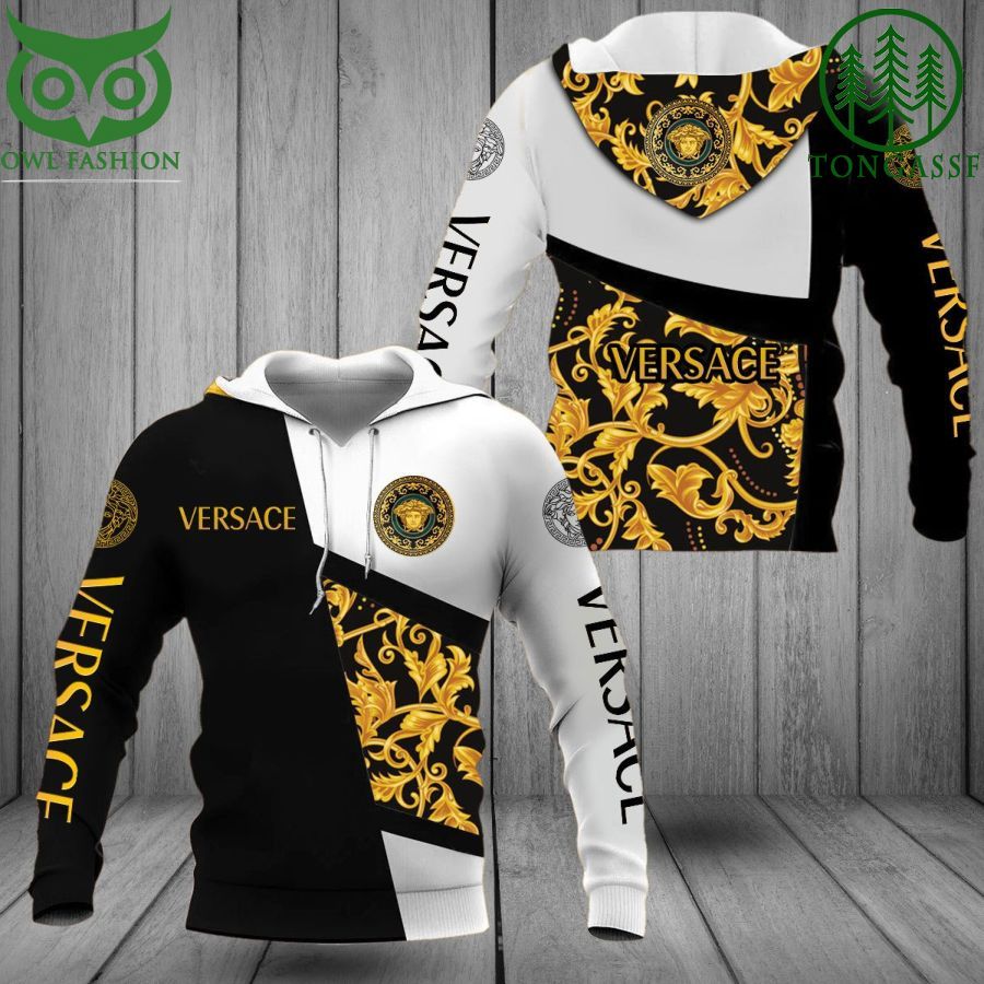 73 Versace Black and Yellow and White Hoodie