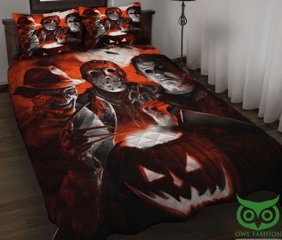 75 Halloween Murderer Horror Movie Quilt Bedding Set
