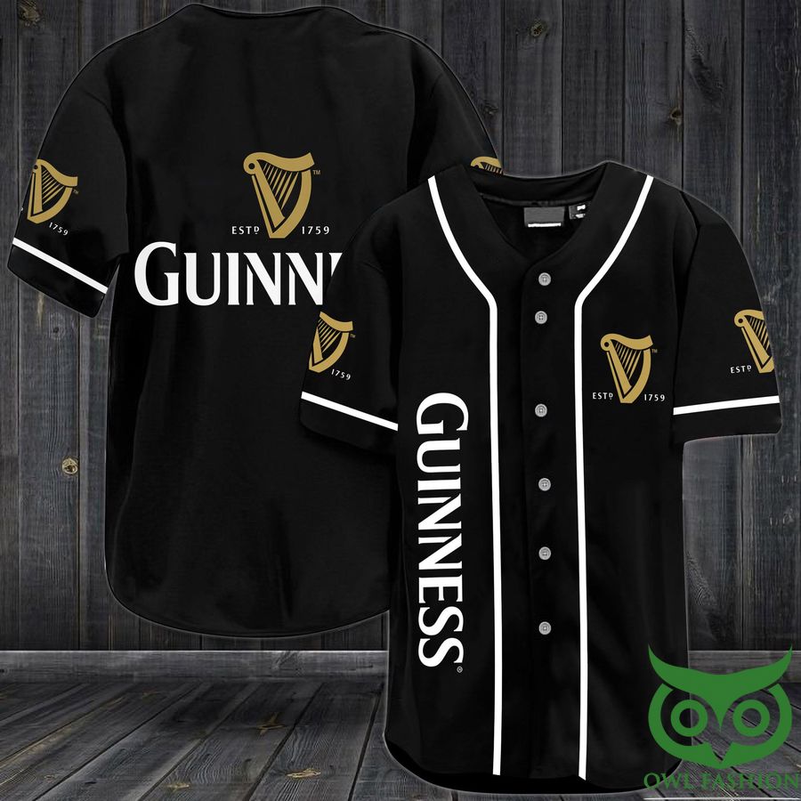 Guinness Irish Beer Logo Baseball Jersey Shirt
