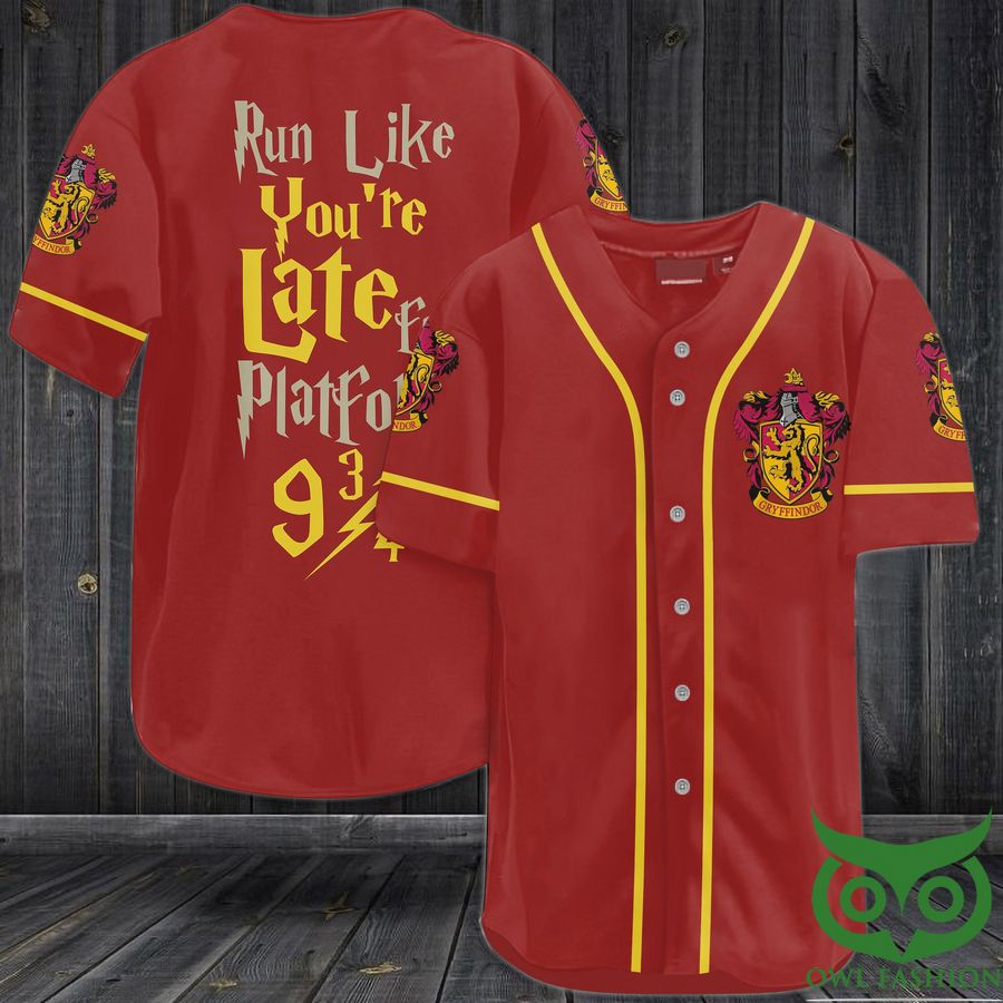 Harry Potter Gryffindor Run for platform 9 3/4 Baseball Jersey Shirt