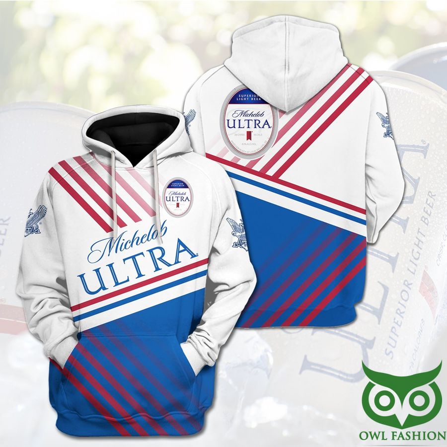 Michelob Ultra Beer Logo Red Blue White 3D Hoodie