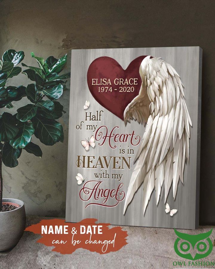 Personalized Half Of My Heart Is In Heaven With My Angel Wrapped Canvas Prints