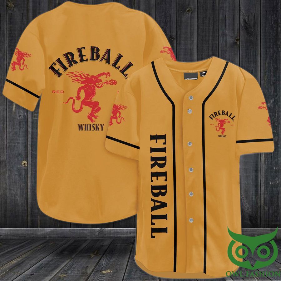 Fireball Red Whiskey Baseball Jersey Shirt