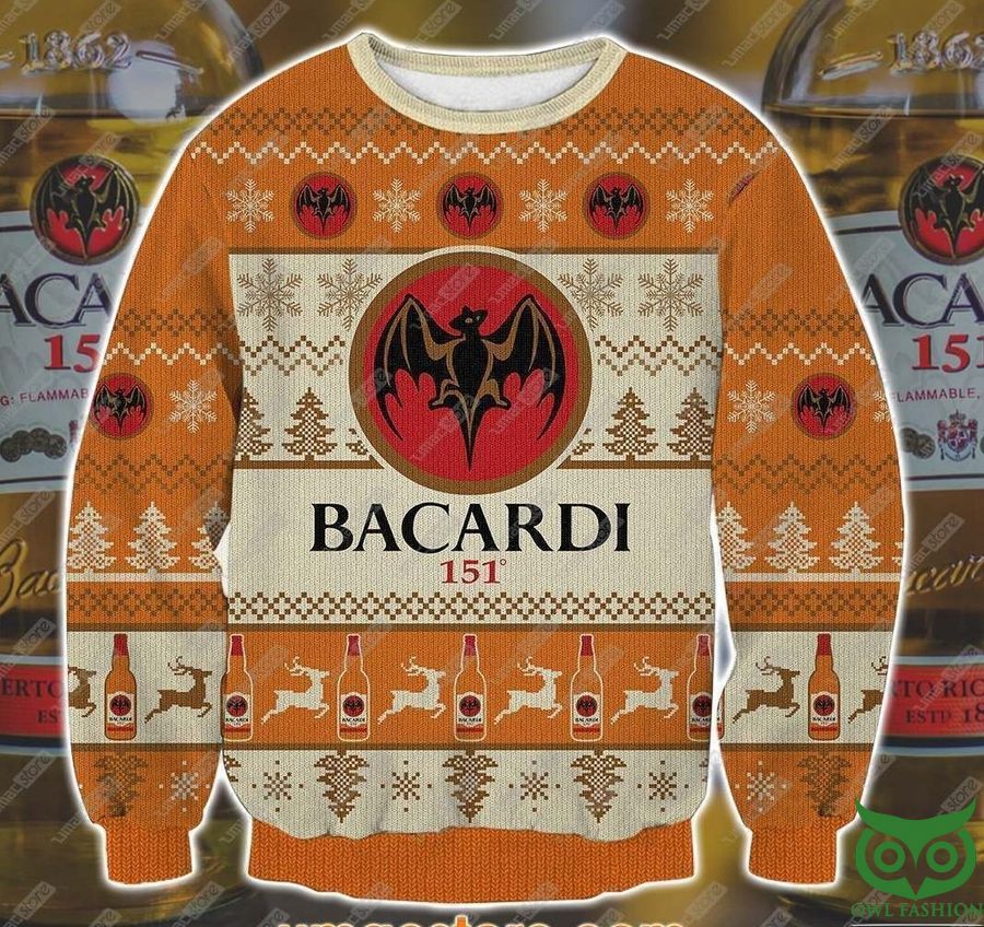 Bacardi Rum 3D Print Christmas Sweater