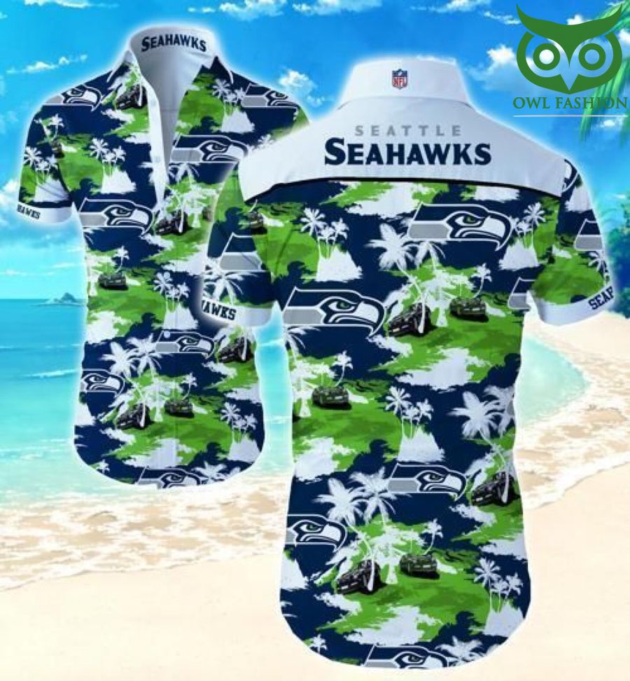 Seattle Seahawks Coconut Tree Hawaii Fit Body Shirt