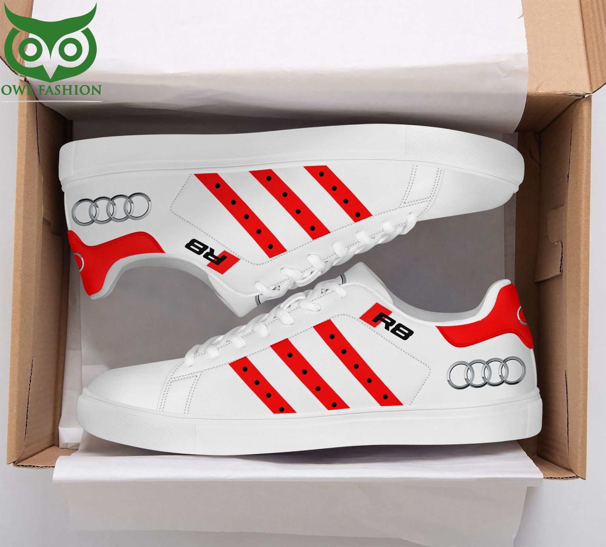 Audi R8 sport car Stan Smith Shoes red version