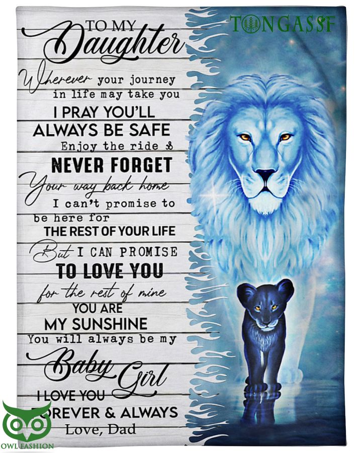 I pray you will always be safe Blue lion fleece blanket