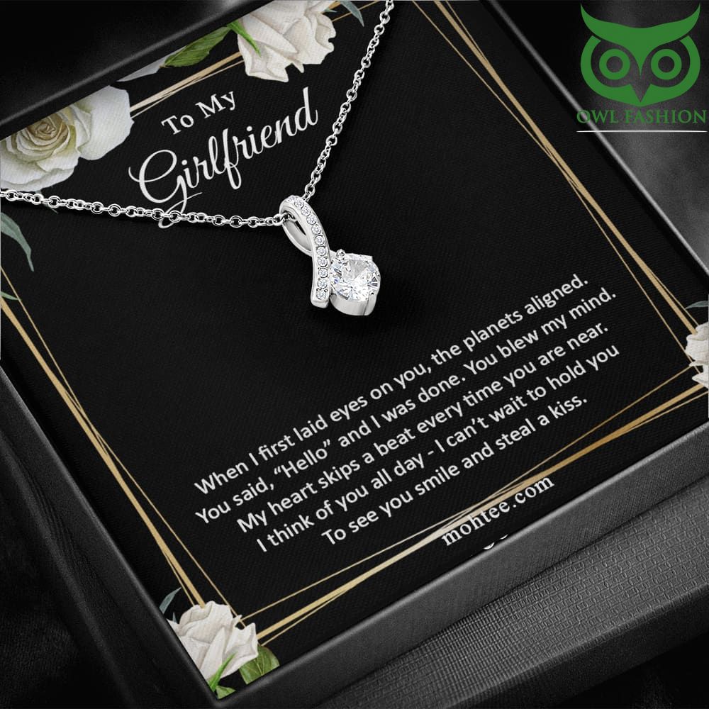 My first time saw you my girlfriend crystal love Valentine silver necklace