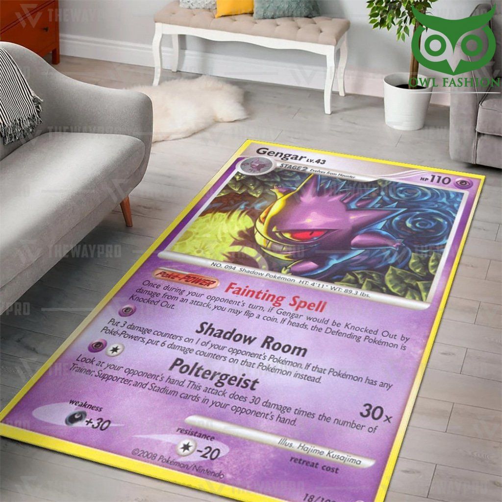 Pokemon Gengar Stormfront Carpet Rug