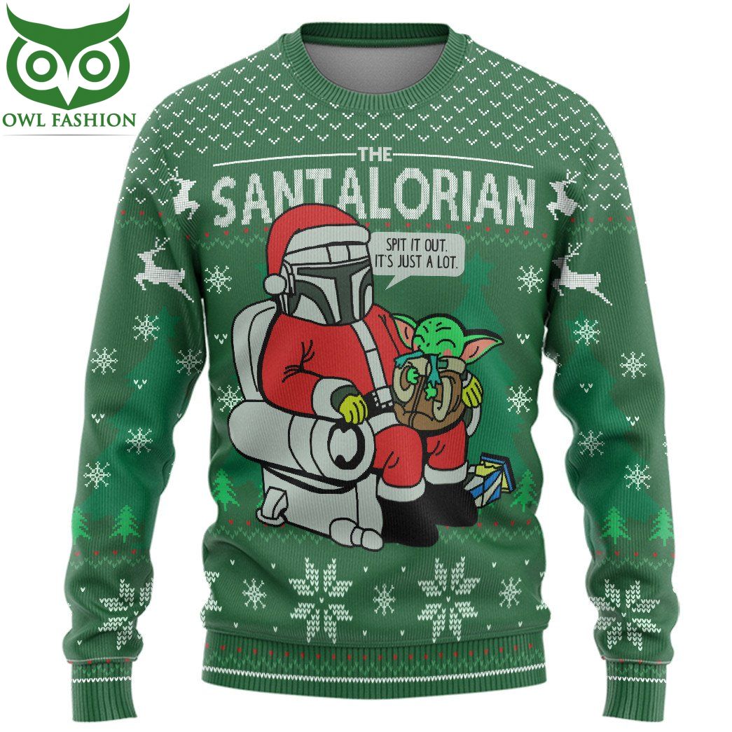 Santalorian Christmas Green Ugly Sweater