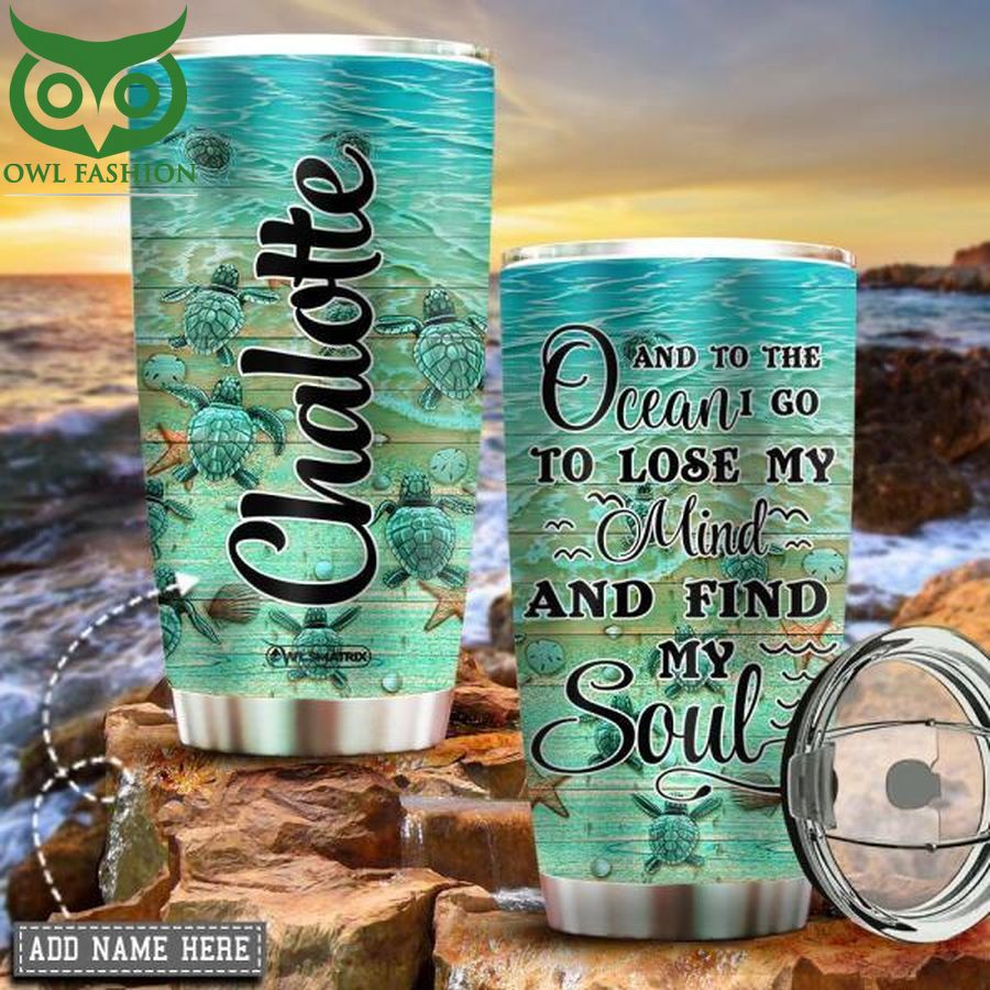58 Personalized turtle and to the ocean Tumbler