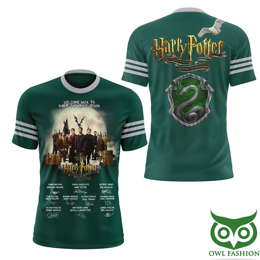 38 Harry Potter 20th Anniversary Slytherin Snake 3D Shirt