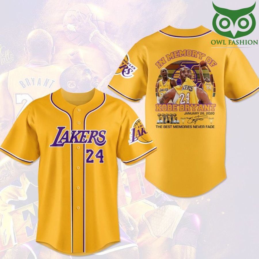 Lakers 24 in memory of Kobe Bryant Baseball Jersey Shirt