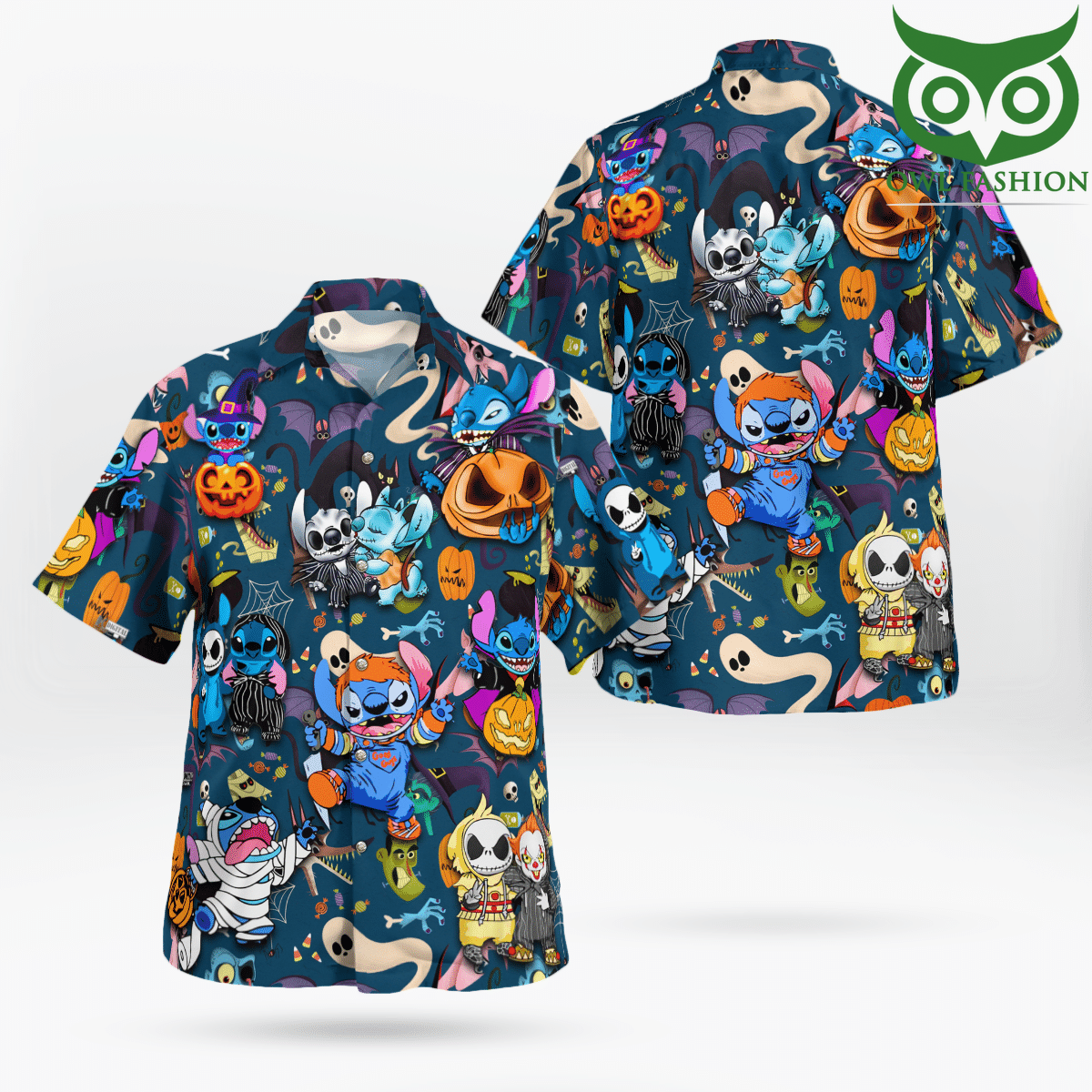 Funny Stitch Halloween Hawaiian Shirt