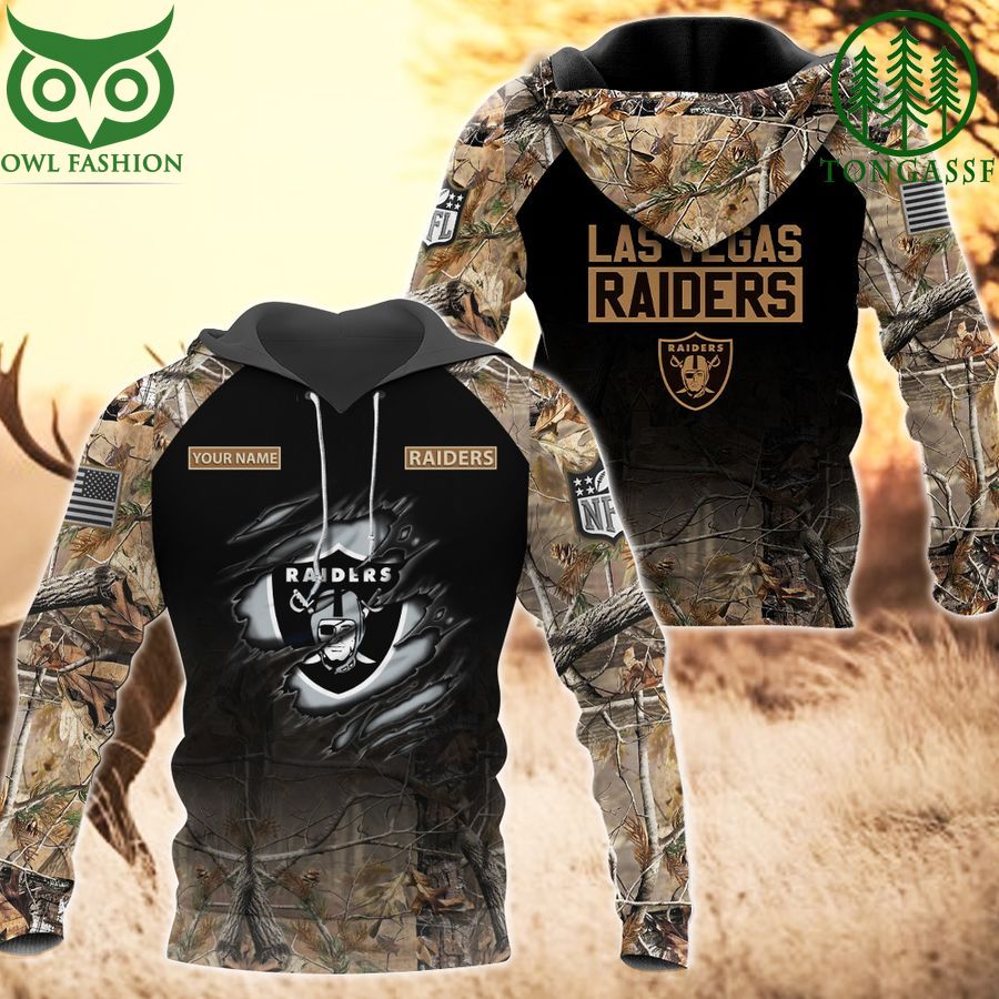 NFL Las Vegas Raiders hunting camo Shirt 3D Personalized