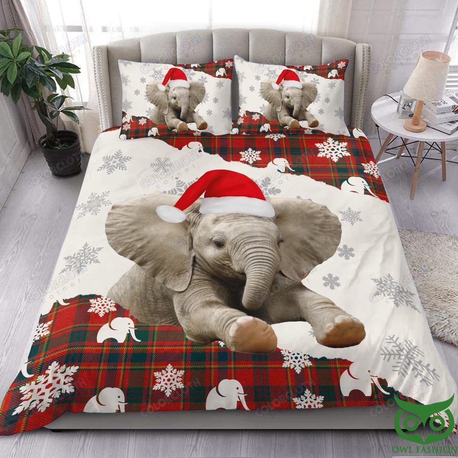Christmas With Elephant Bedding Set