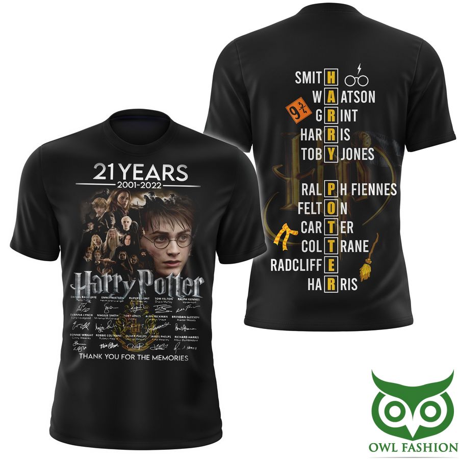Harry Potter 21 Years Crossword Puzzle 3D Shirt