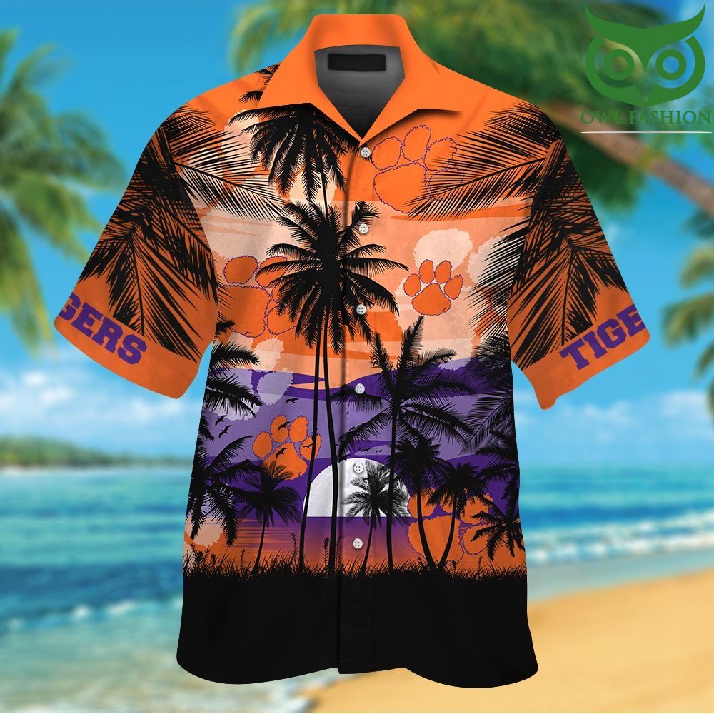 NCAA Clemson Tigers Tropical Hawaiian Shirt Men Women Shorts