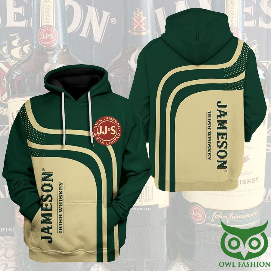 Jameson Irish Whiskey Limited Green and Beige 3D Hoodie