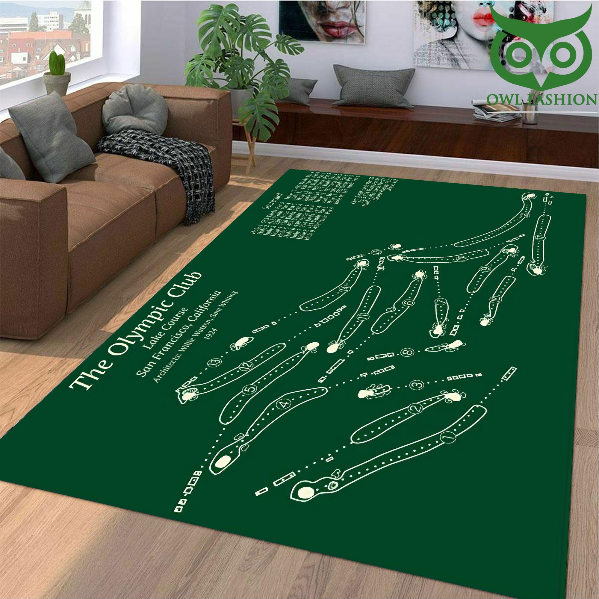 32 The olympic club golf course map Printed Carpet Rug