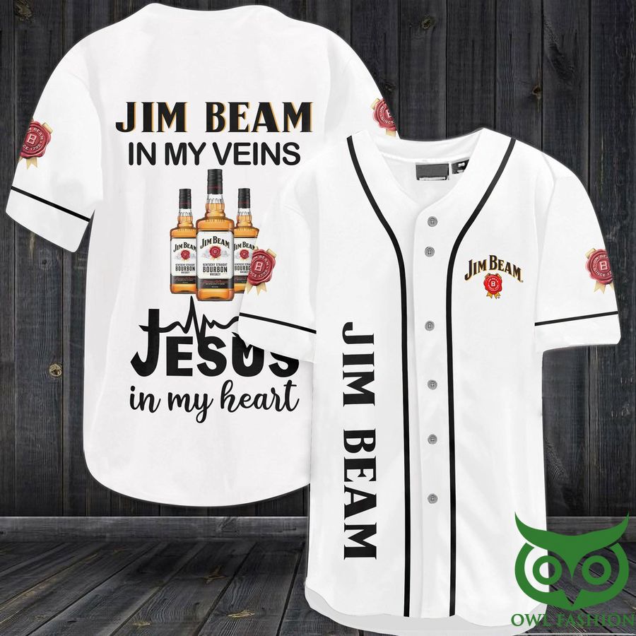 Jim Beam in my veins Jesus in my heart Baseball Jersey Shirt