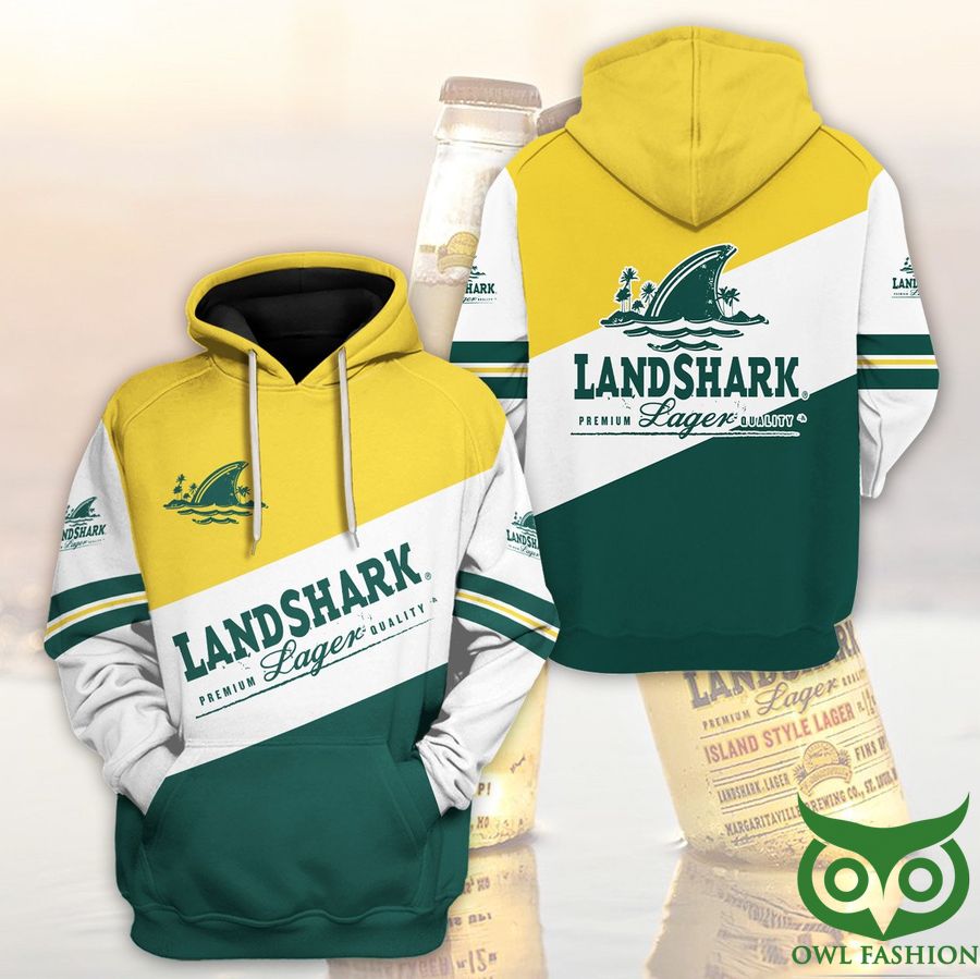 Landshark Lager Logo Yellow White Green 3D Hoodie