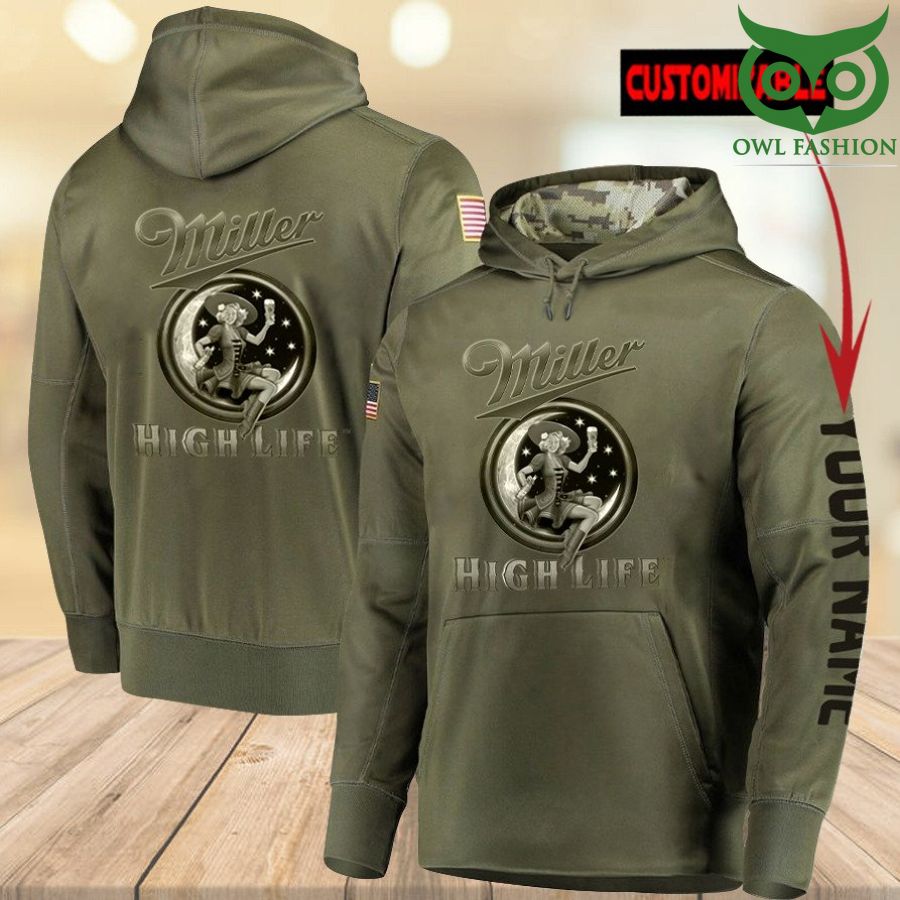 Personalized Miller High life Army 3D Hoodie 