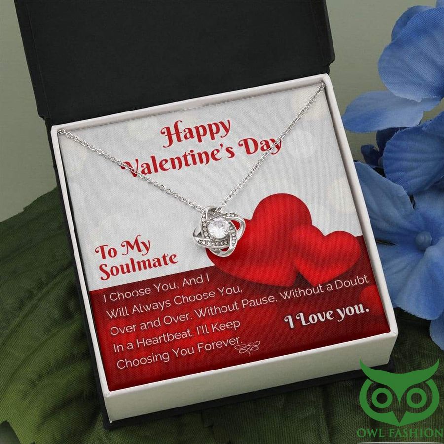 To My Soulmate Happy Valentine Day Silver Circles Necklace Valentine Gift