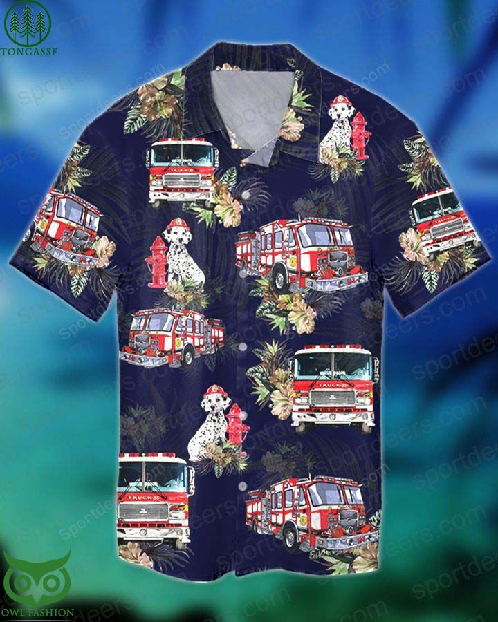 19 FIREFIGHTER DOG TROPICAL hawaiian shirt