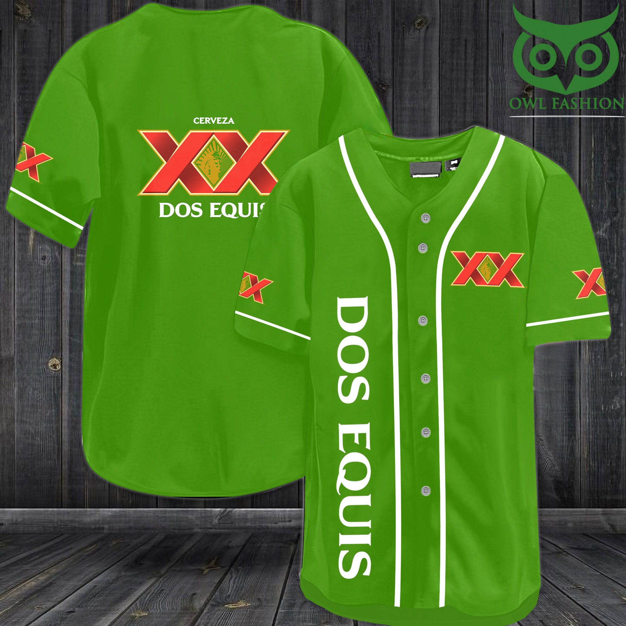 Dos Equis XX Cerveza Baseball Jersey Shirt